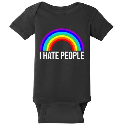 I Hate People Rainbow Funny Humor Anti Social Baby Bodysuit