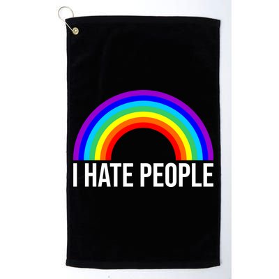 I Hate People Rainbow Funny Humor Anti Social Golf Towel