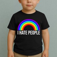 I Hate People Rainbow Funny Humor Anti Social Toddler T-Shirt
