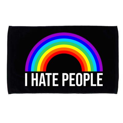 I Hate People Rainbow Funny Humor Anti Social Microfiber Hand Towel