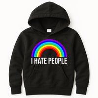 I Hate People Rainbow Funny Humor Anti Social Kids Hoodie