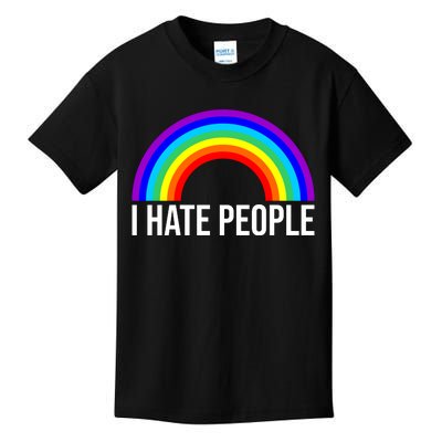 I Hate People Rainbow Funny Humor Anti Social Kids T-Shirt