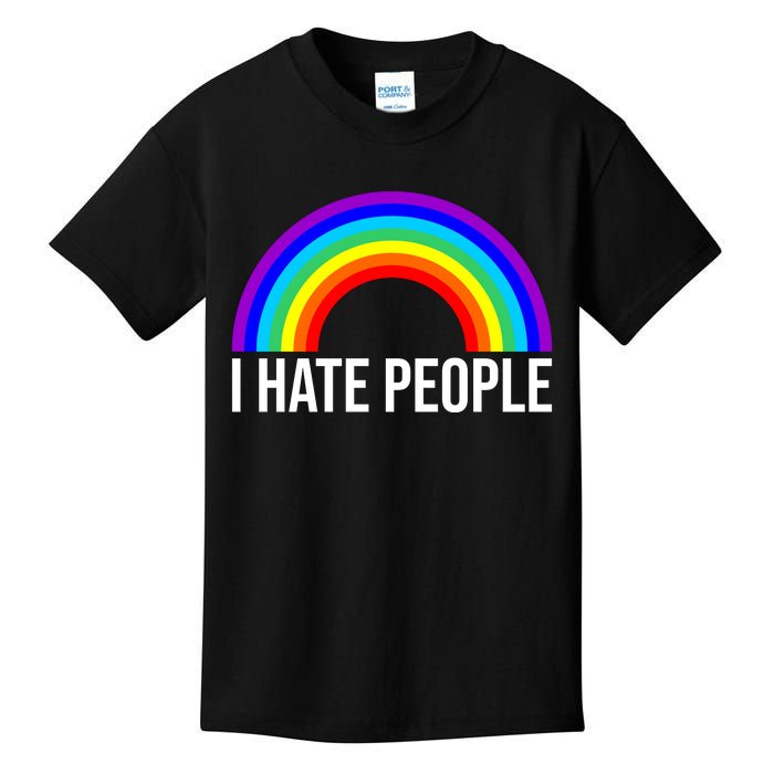 I Hate People Rainbow Funny Humor Anti Social Kids T-Shirt