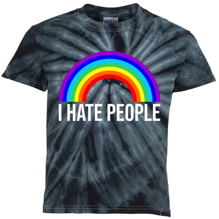 I Hate People Rainbow Funny Humor Anti Social Kids Tie-Dye T-Shirt