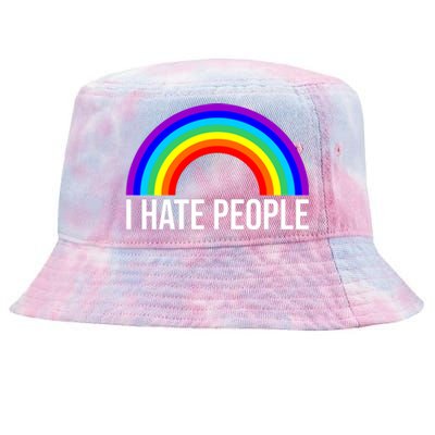 I Hate People Rainbow Funny Humor Anti Social Tie-Dyed Bucket Hat