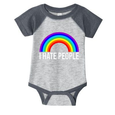 I Hate People Rainbow Funny Humor Anti Social Infant Baby Jersey Bodysuit