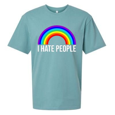 I Hate People Rainbow Funny Humor Anti Social Sueded Cloud Jersey T-Shirt