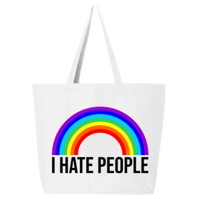 I Hate People Rainbow Funny Humor Anti Social 25L Jumbo Tote