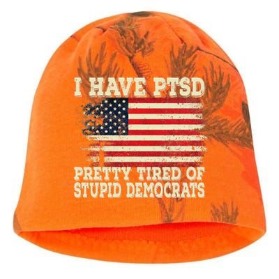 I Have PTSD Pretty Tired Of Stupid Democrats Kati - Camo Knit Beanie