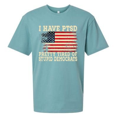 I Have PTSD Pretty Tired Of Stupid Democrats Sueded Cloud Jersey T-Shirt