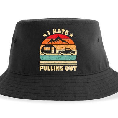 I Hate Pulling Out Funny Camping Trailer Retro Sustainable Bucket Hat