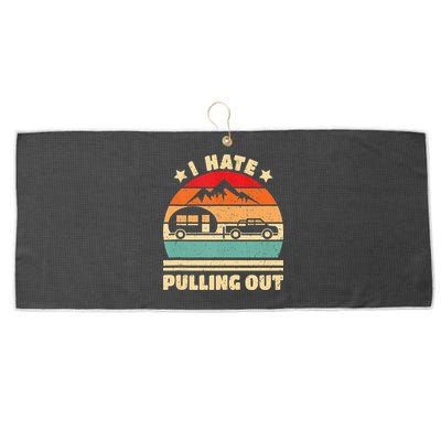 I Hate Pulling Out Funny Camping Trailer Retro Large Microfiber Waffle Golf Towel