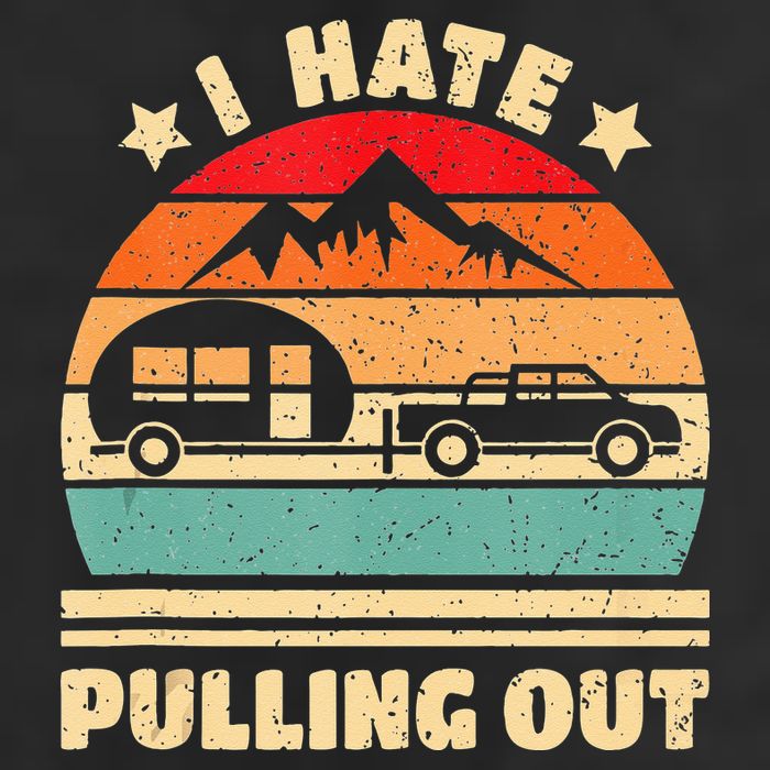 I Hate Pulling Out Funny Camping Trailer Retro Large Microfiber Waffle Golf Towel