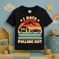 I Hate Pulling Out Funny Camping Trailer Retro Toddler T-Shirt