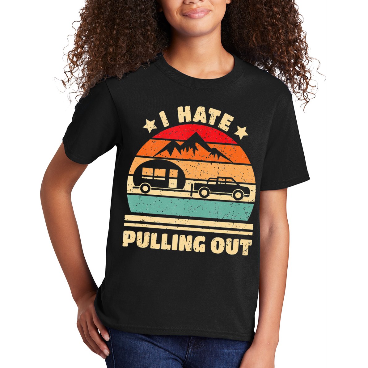 I Hate Pulling Out Funny Camping Trailer Retro Kids T-Shirt