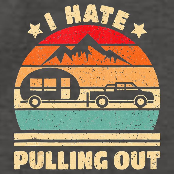 I Hate Pulling Out Funny Camping Trailer Retro Vector Backpack