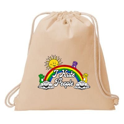 I Hate People Drawstring Bag