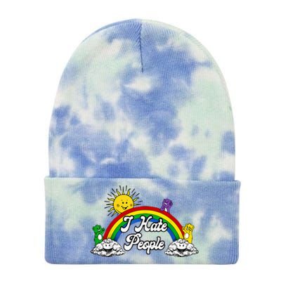 I Hate People Tie Dye 12in Knit Beanie