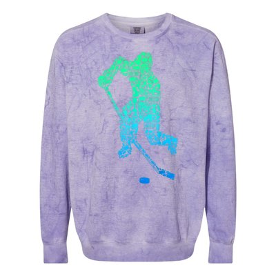 Ice Hockey Player Gifts Colorblast Crewneck Sweatshirt