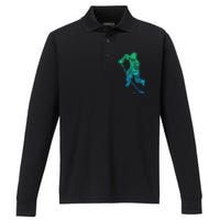 Ice Hockey Player Gifts Performance Long Sleeve Polo