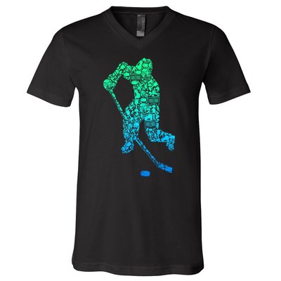 Ice Hockey Player Gifts V-Neck T-Shirt