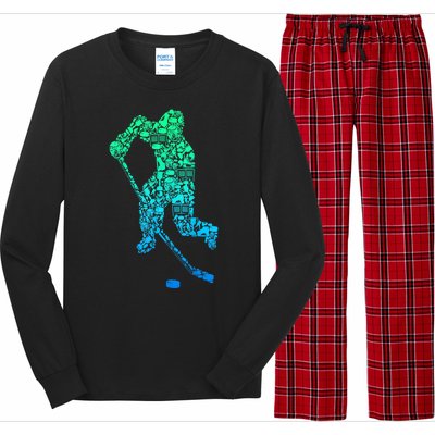 Ice Hockey Player Gifts Long Sleeve Pajama Set