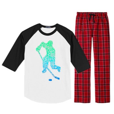 Ice Hockey Player Gifts Raglan Sleeve Pajama Set