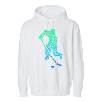 Ice Hockey Player Gifts Garment-Dyed Fleece Hoodie