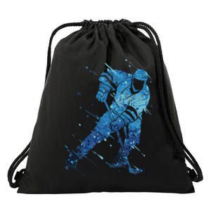 Ice Hockey Player Drawstring Bag