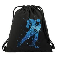 Ice Hockey Player Drawstring Bag