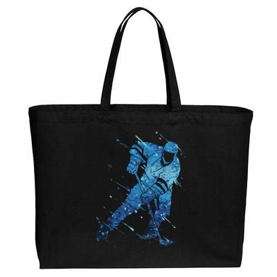 Ice Hockey Player Cotton Canvas Jumbo Tote