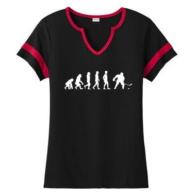 Ice Hockey Player Evolution Hockey Gift Cute Gift Ladies Halftime Notch Neck Tee