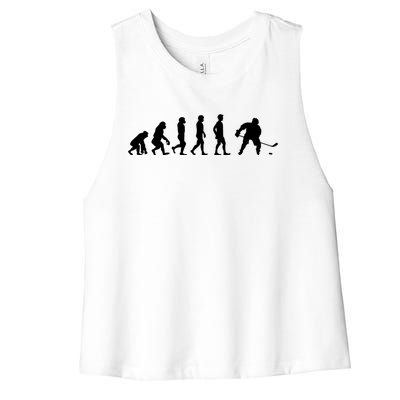 Ice Hockey Player Evolution Hockey Gift Cute Gift Women's Racerback Cropped Tank