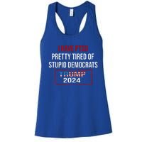 I Have Ptsd Pretty Tired Of Stupid Democrats Trump 2024 Women's Racerback Tank