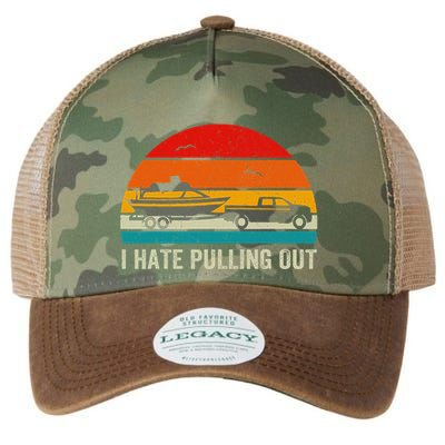 I Hate Pulling Out Retro Boat Captain Legacy Tie Dye Trucker Hat