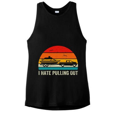 I Hate Pulling Out Retro Boat Captain Ladies PosiCharge Tri-Blend Wicking Tank
