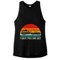 I Hate Pulling Out Retro Boat Captain Ladies PosiCharge Tri-Blend Wicking Tank