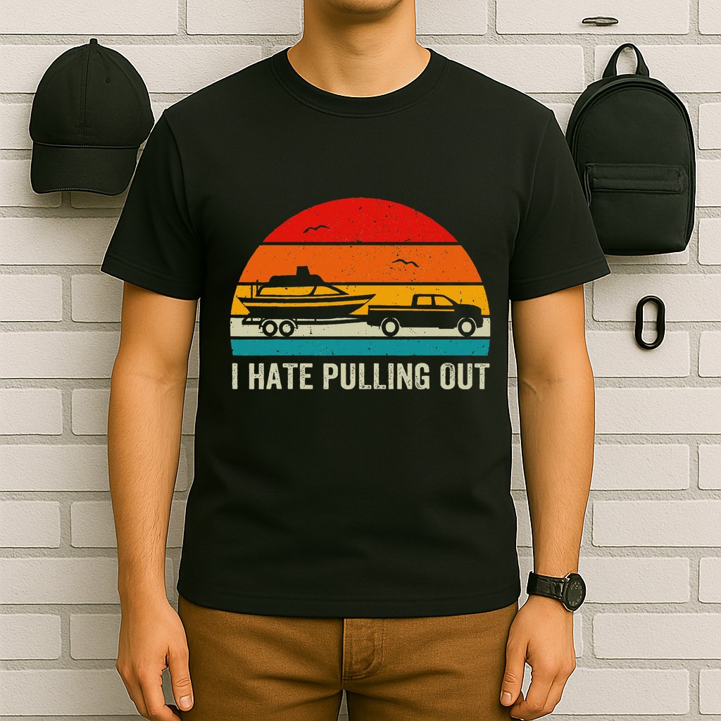 I Hate Pulling Out Retro Boat Captain T-Shirt