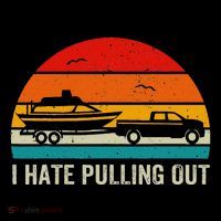 I Hate Pulling Out Retro Boat Captain Tall T-Shirt