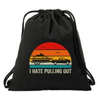I Hate Pulling Out Retro Boat Captain Drawstring Bag
