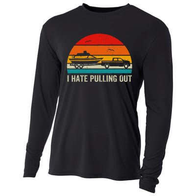 I Hate Pulling Out Retro Boat Captain Cooling Performance Long Sleeve Crew