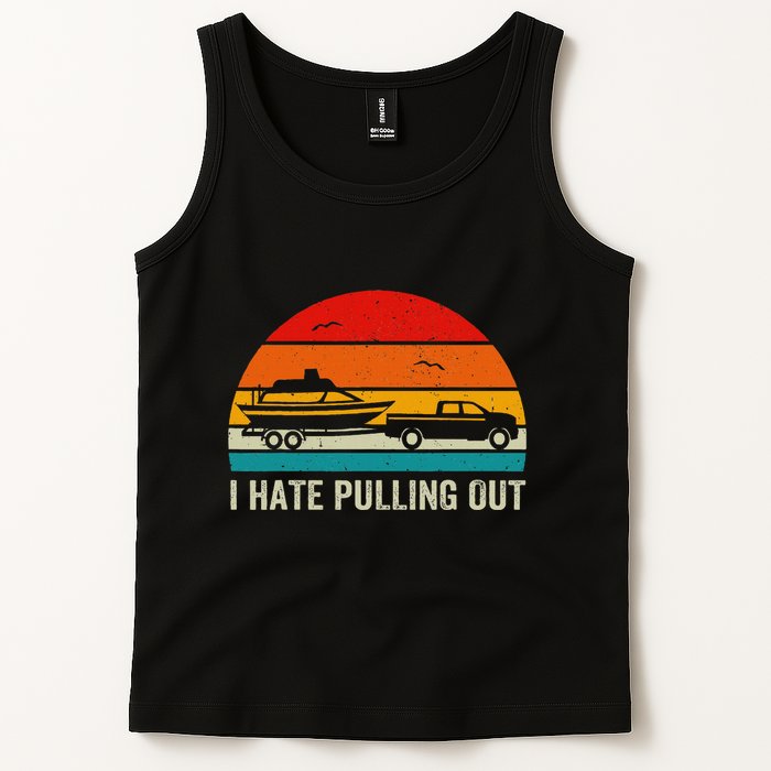 I Hate Pulling Out Retro Boat Captain Tank Top