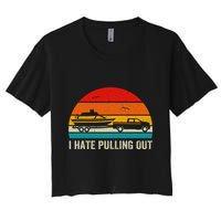 I Hate Pulling Out Retro Boat Captain Crop Top
