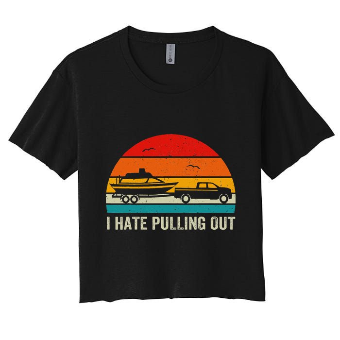 I Hate Pulling Out Retro Boat Captain Crop Top