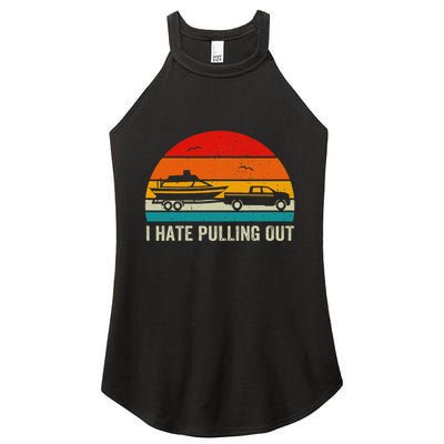 I Hate Pulling Out Retro Boat Captain Women's Perfect Tri Rocker Tank
