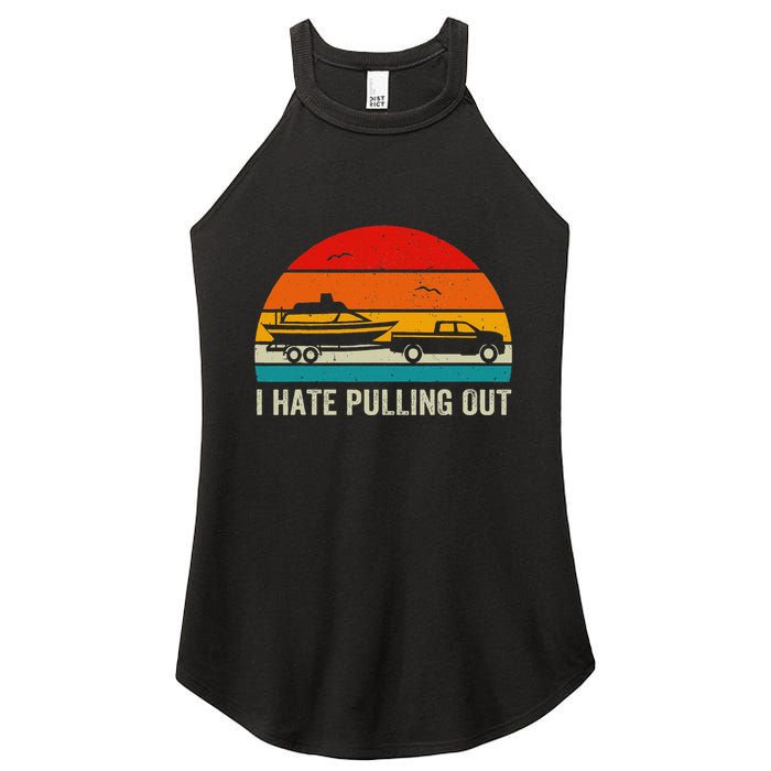 I Hate Pulling Out Retro Boat Captain Women's Perfect Tri Rocker Tank