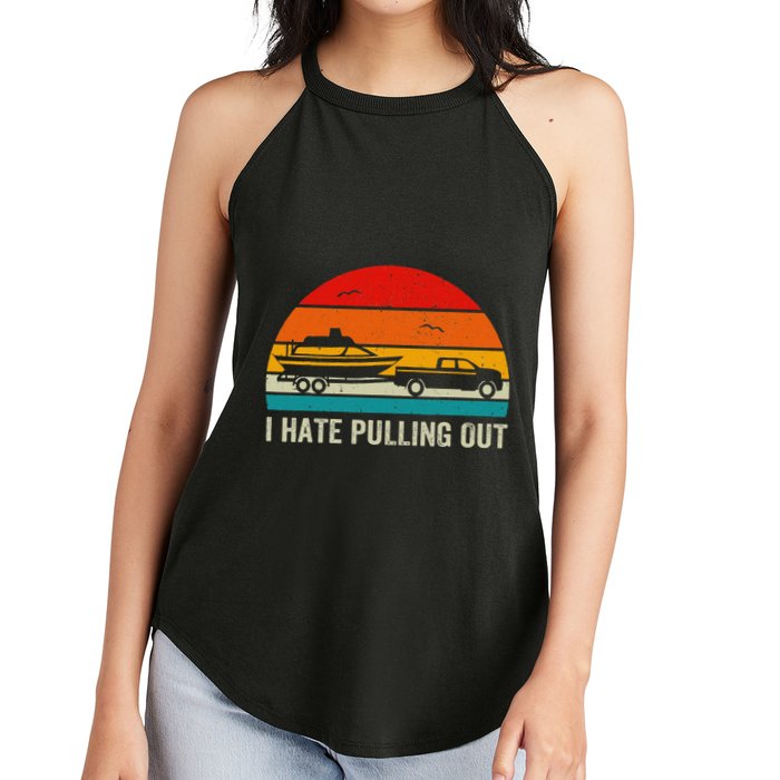 I Hate Pulling Out Retro Boat Captain Women's Perfect Tri Rocker Tank