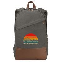 I Hate Pulling Out Retro Boat Captain Cotton Canvas Backpack