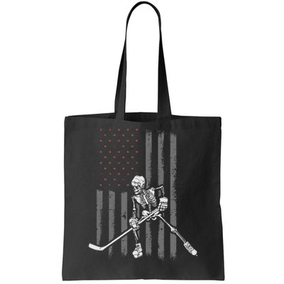 Ice Hockey Player Fan Gift Skeleton Halloween Tote Bag