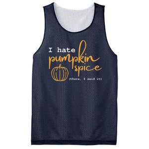 I Hate Pumpkin Spice There I Said Fall Thanksgiving Mesh Reversible Basketball Jersey Tank